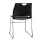 Flash Furniture Black Plastic Stack Chair with Steel Sled Base RUT-NC499A-BK-GG - alternate 10